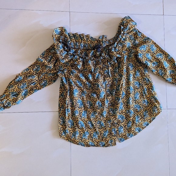 J.Crew Off the Shoulder Ratti Elephant Print Top long sleeve size 14 - Picture 16 of 16